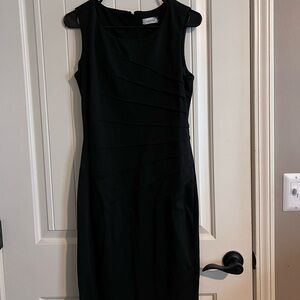 Calvin Klein Black Sheath Midi Dress for Cocktail